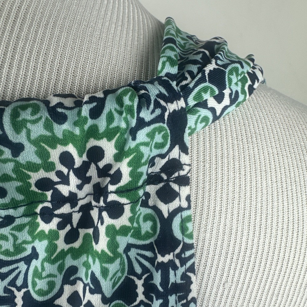 Max Studio NWT Tile Print Sleeveless Midi Dress Women Large Blue Green Stretch - Picture 4 of 11